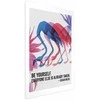 Artgeist Plakatas - Colorful Repetition - three flamingo silhouettes with an inspiring quote