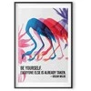 Artgeist Plakatas - Colorful Repetition - three flamingo silhouettes with an inspiring quote