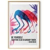 Artgeist Plakatas - Colorful Repetition - three flamingo silhouettes with an inspiring quote