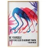 Artgeist Plakatas - Colorful Repetition - three flamingo silhouettes with an inspiring quote
