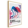 Artgeist Plakatas - Colorful Repetition - three flamingo silhouettes with an inspiring quote