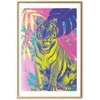 Artgeist Plakatas - Colorful Tiger - intense colors of a tiger surrounded by tropical plants