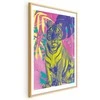 Artgeist Plakatas - Colorful Tiger - intense colors of a tiger surrounded by tropical plants