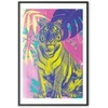 Artgeist Plakatas - Colorful Tiger - intense colors of a tiger surrounded by tropical plants