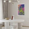 Artgeist Plakatas - Colorful Tiger - intense colors of a tiger surrounded by tropical plants
