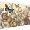 Artgeist Plakatas - Colorful Tulips on a Kreminis Background