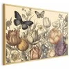 Artgeist Plakatas - Colorful Tulips on a Kreminis Background