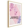Artgeist Plakatas - Confucius on Beauty - a bust in pink with flowers and a quote