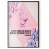 Artgeist Plakatas - Confucius on Beauty - a bust in pink with flowers and a quote