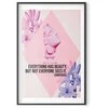 Artgeist Plakatas - Confucius on Beauty - a bust in pink with flowers and a quote