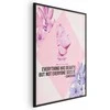 Artgeist Plakatas - Confucius on Beauty - a bust in pink with flowers and a quote