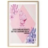 Artgeist Plakatas - Confucius on Beauty - a bust in pink with flowers and a quote