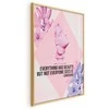 Artgeist Plakatas - Confucius on Beauty - a bust in pink with flowers and a quote