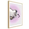 Artgeist Plakatas - Cosmic Heart - sidabrinis heart with a ring on a violetinė background