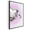 Artgeist Plakatas - Cosmic Heart - sidabrinis heart with a ring on a violetinė background
