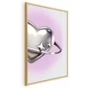 Artgeist Plakatas - Cosmic Heart - sidabrinis heart with a ring on a violetinė background