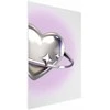 Artgeist Plakatas - Cosmic Heart - sidabrinis heart with a ring on a violetinė background