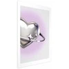 Artgeist Plakatas - Cosmic Heart - sidabrinis heart with a ring on a violetinė background