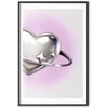 Artgeist Plakatas - Cosmic Heart - sidabrinis heart with a ring on a violetinė background