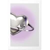 Artgeist Plakatas - Cosmic Heart - sidabrinis heart with a ring on a violetinė background