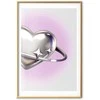 Artgeist Plakatas - Cosmic Heart - sidabrinis heart with a ring on a violetinė background