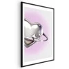 Artgeist Plakatas - Cosmic Heart - sidabrinis heart with a ring on a violetinė background