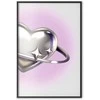 Artgeist Plakatas - Cosmic Heart - sidabrinis heart with a ring on a violetinė background