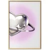 Artgeist Plakatas - Cosmic Heart - sidabrinis heart with a ring on a violetinė background