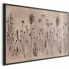 Artgeist Plakatas - Field Flowers - juodas plants on a lime wash background