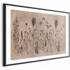 Artgeist Plakatas - Field Flowers - juodas plants on a lime wash background