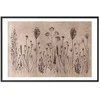 Artgeist Plakatas - Field Flowers - juodas plants on a lime wash background