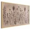 Artgeist Plakatas - Field Flowers - juodas plants on a lime wash background