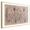 Artgeist Plakatas - Field Flowers - juodas plants on a lime wash background