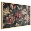 Artgeist Plakatas - Flowers on a Turquoise Background