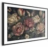 Artgeist Plakatas - Flowers on a Turquoise Background