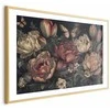 Artgeist Plakatas - Flowers on a Turquoise Background