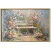 Artgeist Plakatas - Flowery bench - impressionist painting full of flowers