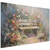 Artgeist Plakatas - Flowery bench - impressionist painting full of flowers