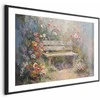 Artgeist Plakatas - Flowery bench - impressionist painting full of flowers