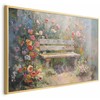Artgeist Plakatas - Flowery bench - impressionist painting full of flowers
