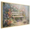 Artgeist Plakatas - Flowery bench - impressionist painting full of flowers