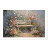 Artgeist Plakatas - Flowery bench - impressionist painting full of flowers