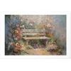 Artgeist Plakatas - Flowery bench - impressionist painting full of flowers