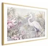 Artgeist Plakatas - Heron Wading in a Pond - illustration in light colors
