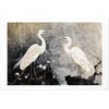 Artgeist Plakatas - Herons and Cherry Blossom - oriental-style illustration depicting birds