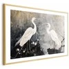 Artgeist Plakatas - Herons and Cherry Blossom - oriental-style illustration depicting birds
