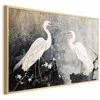 Artgeist Plakatas - Herons and Cherry Blossom - oriental-style illustration depicting birds