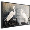 Artgeist Plakatas - Herons and Cherry Blossom - oriental-style illustration depicting birds