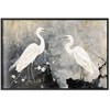 Artgeist Plakatas - Herons and Cherry Blossom - oriental-style illustration depicting birds