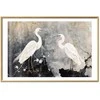 Artgeist Plakatas - Herons and Cherry Blossom - oriental-style illustration depicting birds